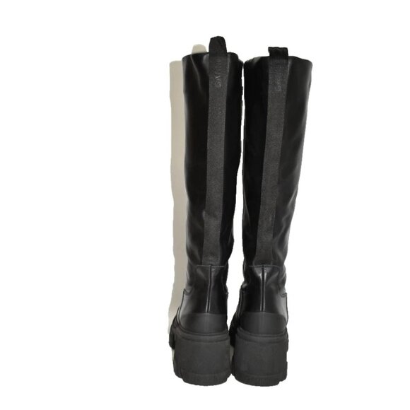 New! GANNI Leather Knee High Tubular Platform Boot Black Size 10 US 40 EU DD393A - Picture 5 of 8